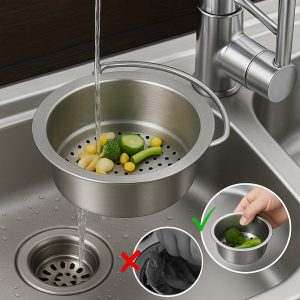 Košarica za cijeđenje koja filtrira i jednostavno se pohranjuje | EVOSINK