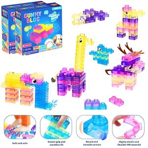 Meke gnječive građevne kocke – 40 kom, TPE, dob 3+ | JELLYFUN